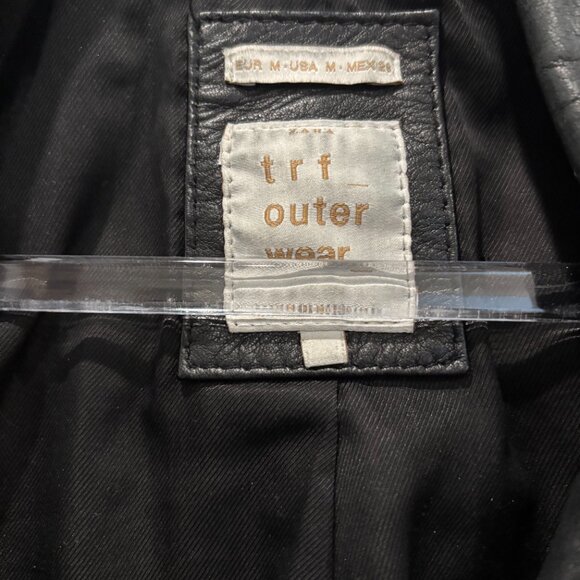Zara TRF Motorcycle jacket genuine leather size M - Picture 7 of 7